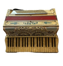 Vintage Galanti Accordion Mid Century Italy Music Piano Key Rare Prop See Detail