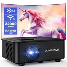 1080P 4K 22000 Lumen Projector HD 5G WiFi Bluetooth HDMI USB Office Home Theater
