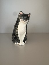 Small Black and White China Cat Babbacome Pottery Figurine Ornament