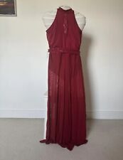 Stage Dance Costume - Sequin Lace Jumpsuit Burgundy (comes with A Sequin Belt)