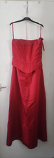 Ladies long red ball dress prom dress size 14 strapless or strapped