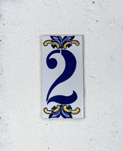 Vintage spanish ceramic number - vintage,