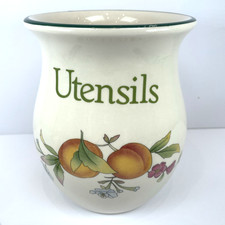 Cloverleaf Peaches and Cream Utensil Jar Vintage 90s Retro Farmhouse 6"