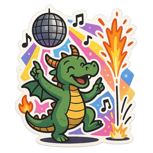 Funny dragon cartoon car - 5x,