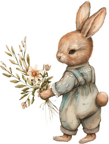 Colourful peter rabbit floral - peter,