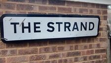 Genuine Old  Retired  Aluminium Road Nameplate  THE STRAND  industrial Vintage