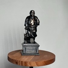 Saigo Takamori Last Samurai with Dog Bronze Brass Mini Statue Japan Figurine