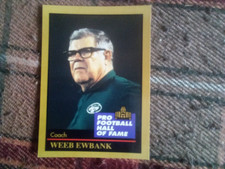 WEEB EWBANK 1991 NFL PRO FOOTBALL HALL OF FAME TRADING CARD,excellent condition
