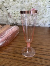 40 Pink Rose Gold Plastic Champagne Prosecco Glasses Flutes  Durable Hen Night