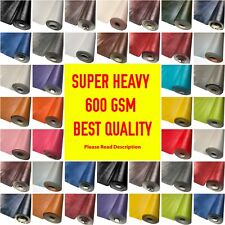 Leatherette Faux Vinyl Upholstery Fabric Fire Retardant HEAVY 600 GSM 140cm Wide