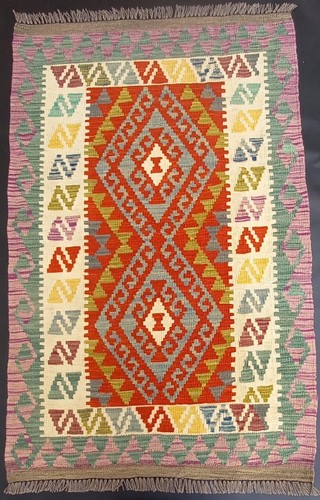 Multicolour handwoven afghan - handwoven,