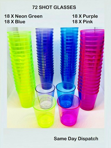 Plastic shot glasses - plastic, neon