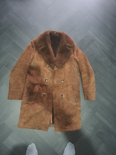 Mens vintage sheepskin - sheepskin, coat