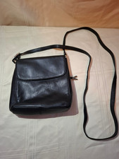 JOBIS DESIGNER WOMENS BLACK LEATHER SHOULDER CROSSBODY HANDBAG