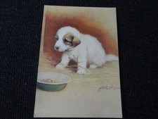 Artist Signed Pyrenean Mountain Dog De Reszke Cigarette Advertising Postcard Gre