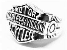 REDUCED MENS CHUNKY HARLEY MOTORCYCLE BIKER RING 925 STERLING SILVER SIZE T *