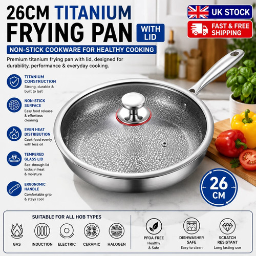 26cm titanium frying pan - 26cm, w/
