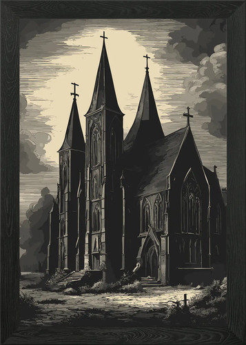 Gothic church illustration - church,