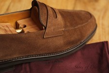 John Lobb Lopez Brown Suede Shoes Loafers Mens UK 9.5 E US 10.5 EU 42.5 E