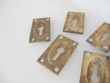 Vintage Bronze Door Escutcheon Keyhole Plate Old Antique Brass Art Deco- £6each