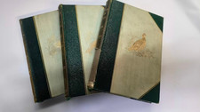 1800's original FEATHER, FUR, FIN Books x 3 Trout Hare Grouse