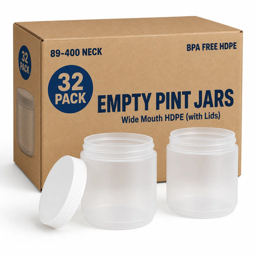 Plastic jars with - jars, lids