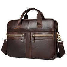 Men Laptop Bag Case Real Leather Messenger Business Work Briefcase Shoulder Bag