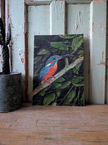 Vtg painting oil board - on,