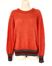 CUSTOMMADE Denmark Coral Red WOOL MOHAIR Blend Women's Jumper UK 8 10 S