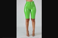 New Green Leather Look Shorts