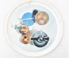 Vintage BOAC Airways Airline Cocktail Drinks Melamine Serving Circular Tray 35cm