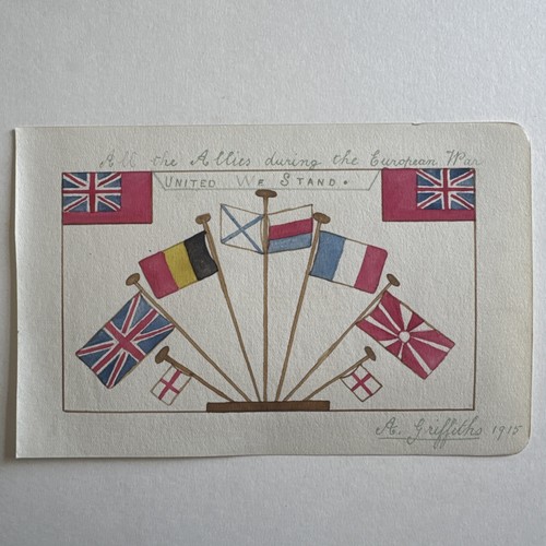 Original ww1 watercolour - original,