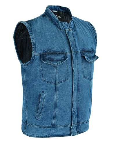 Denim waistcoat motorbike - waistcoat,