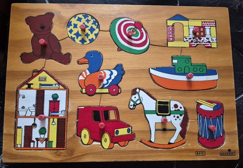 Vintage wooden puzzles with - 2,