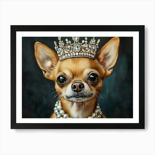 Chihuahua crown and pearls - and,