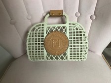 Fendi recycled plastic basket bag in off white