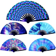 Large folding fan clack hand - folding,