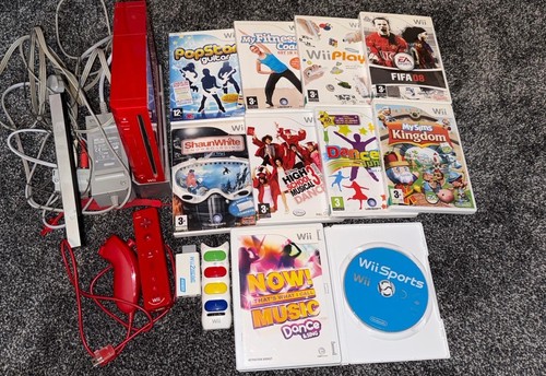 Red nintendo wii - nintendo, bundle
