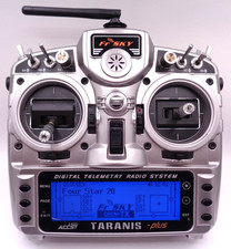 FRSKY TARANIS X9D PLUS TRANSMITTER  MODE 2 LEFT THROTTLE  GOOD CONDITION + CASE