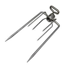 Hog Roast Spit Rotisserie Chicken Fork Stainless Steel to fit 22mm Round Skewer