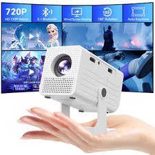 Portable LED Mini Projector With Speaker Bluetooth HD HDMI Home Theater 4K 3D UK
