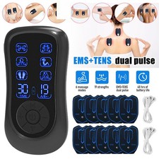 Dual Channel TENS+EMS Unit Muscle Stimulator Machine for Pain Relief 6 Modes UK