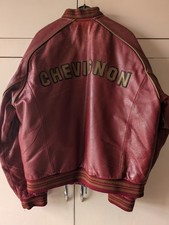 Mens CHEVIGNON 57 Leather Red Bomber Jacket good warn Condition. Size medium. 