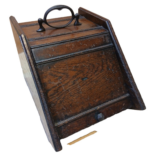 Vintage brass wood coal - &,
