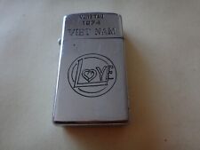 VIETNAM War Year 1974 Zippo Slim Lighter VUNG TAU 1974 VIETNAM and LOVE Logo