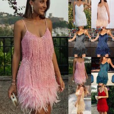 Women Strappy Fringed Feather