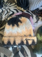 Stussy no wasted motion “new wave”  mohair hat  Beanie yellow