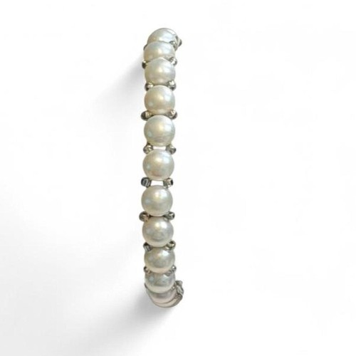 Vintage pearl stretch bracelet - pearl,