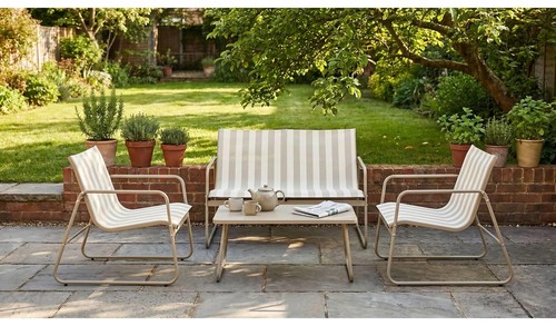 Stripe seater metal patio - seater,