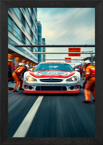 Nascar stock car pit framed - stock,